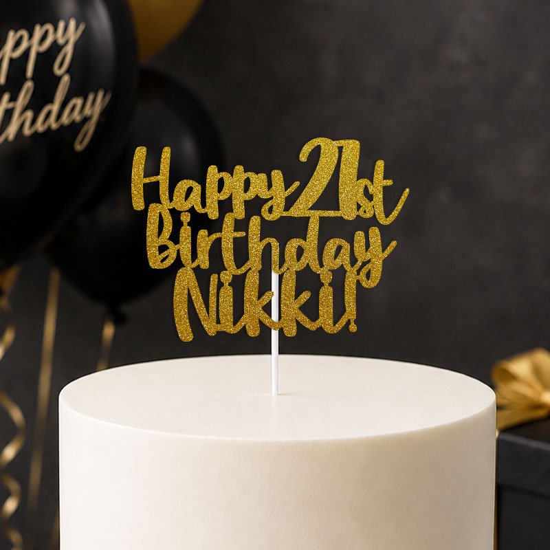 Happy Birthday Cake Topper Singapore | Personalised Name and Age